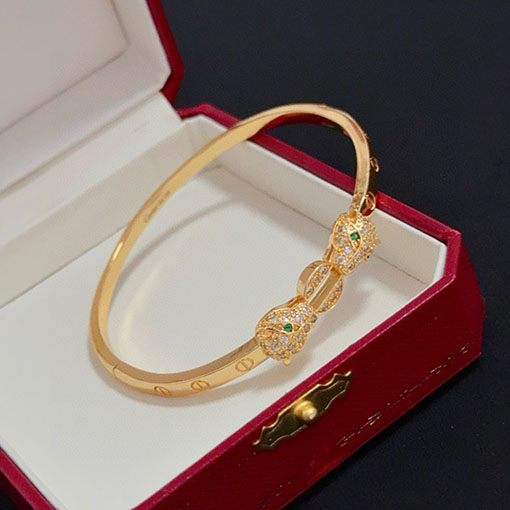 カルティエ レディースチーター柄ダイヤモンドブレスレット