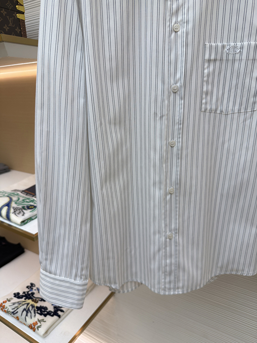 セリーヌ ポケット付きストライプシャツ