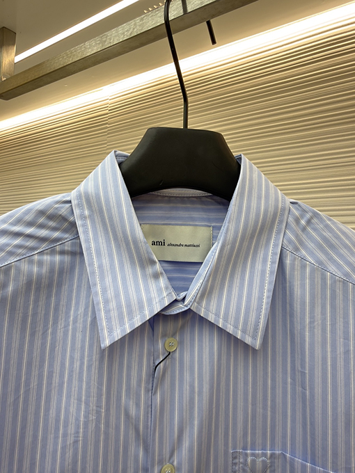 アミコピー 新モデルポケット付きストライプシャツ