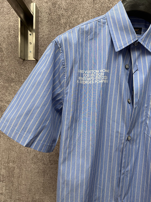 ルイヴィトン LV ファレルウィリアムスの新作ストライプ柄半袖シャツ