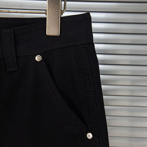 クロムハーツ 人気のロギングパッチワークレザーウォッシュデニムジーンズ