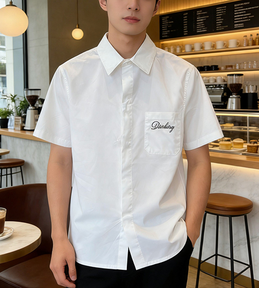 ディオール 刺繍ロゴ入り半袖襟付きシャツ