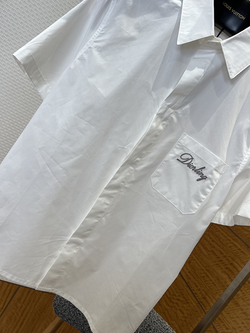 ディオール 刺繍ロゴ入り半袖襟付きシャツ