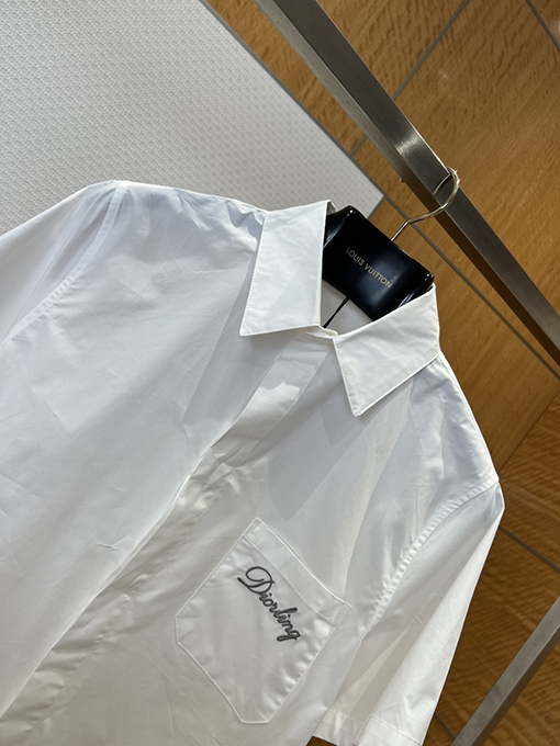 ディオール 刺繍ロゴ入り半袖襟付きシャツ