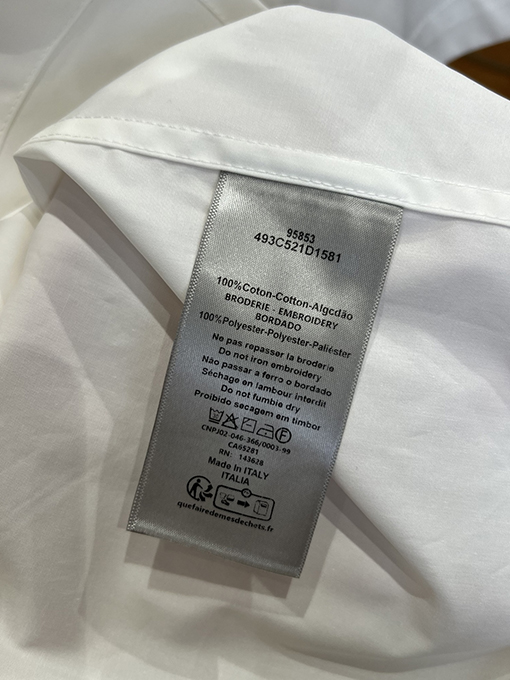 ディオール 刺繍ロゴ入り半袖襟付きシャツ