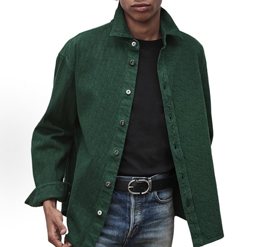 ディオールコピー ダーク柄ジャカード長袖シャツ