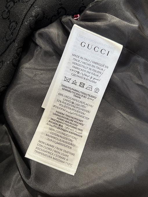 グッチ 全面にラインストーンがあしらわれた襟のデニムジャケット