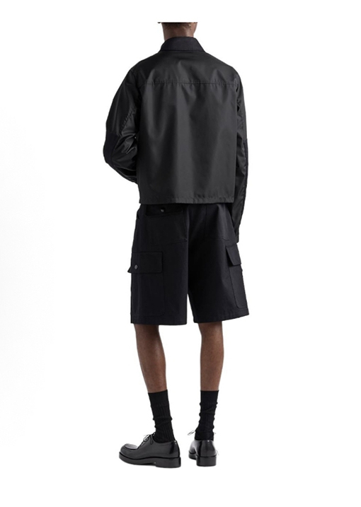 プラダスーパーコピー メタルトライアングルロゴ入りラペルワークジャケット