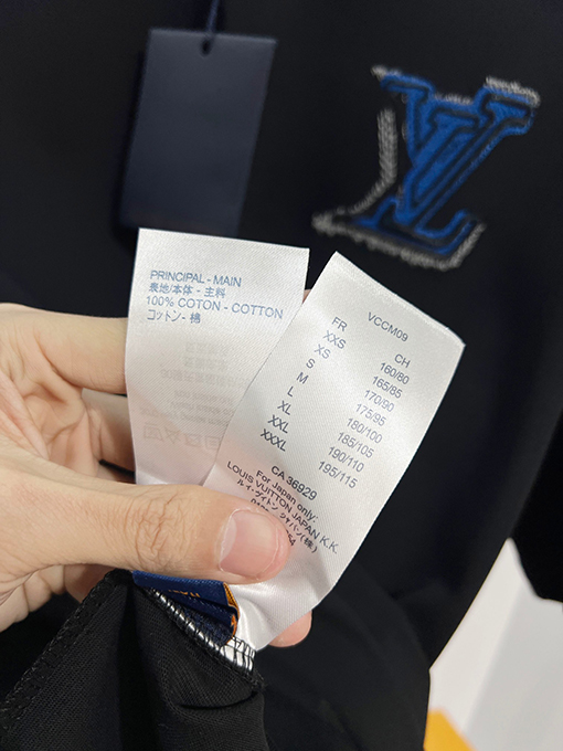 ルイヴィトン LV カラーブロックのウール刺繍入りクルーネック半袖Tシャツ