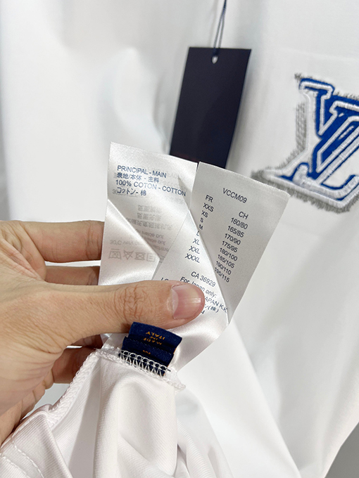 ルイヴィトン LV カラーブロックのウール刺繍入りクルーネック半袖Tシャツ