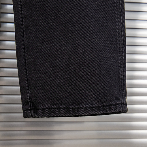 クロムハーツ 星空のブルーレザー製ロギングクロスパッチワークワークウェアウォッシュドジーンズ