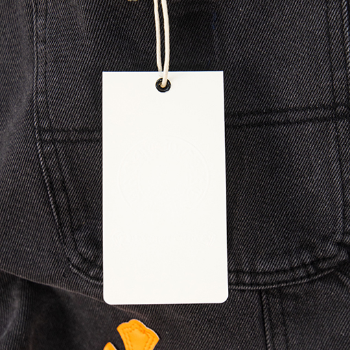 クロムハーツブランドコピー ウォッシュを施した新しいブラックレザーのロガーヘッドクロスパッチワークワークジーンズ