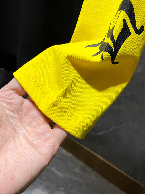 クロムハーツ カラフルなパッチワークレザーのクロスプリントフェイクツーピース長袖シャツ