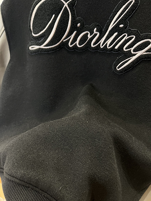 ディオール パッチワークの本革ベースボールジャケット