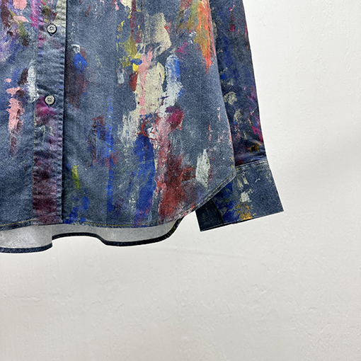 アクネストゥディオズ スプラッターペイント柄デニム長袖シャツ