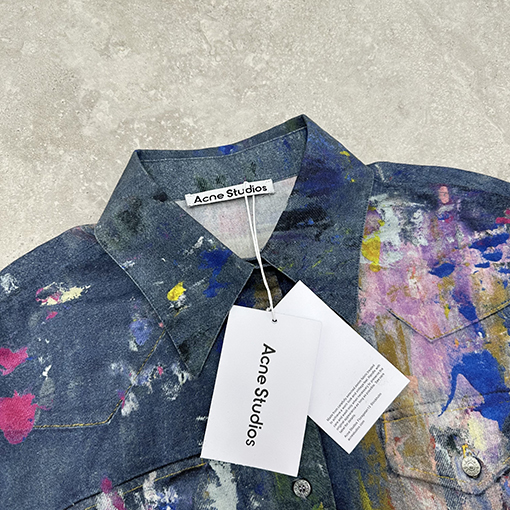 アクネストゥディオズ スプラッターペイント柄デニム長袖シャツ