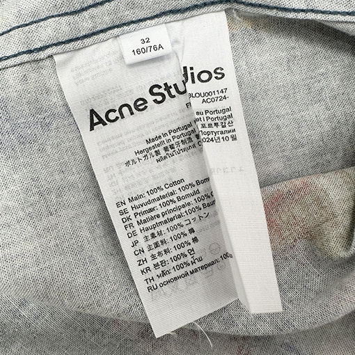 アクネストゥディオズ スプラッターペイント柄デニム長袖シャツ