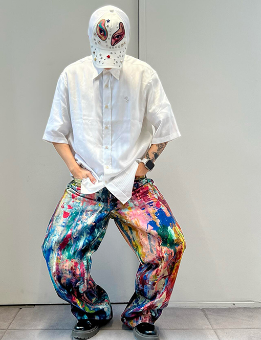 アクネストゥディオズブランドコピー カラフルなペイントプリントジーンズ