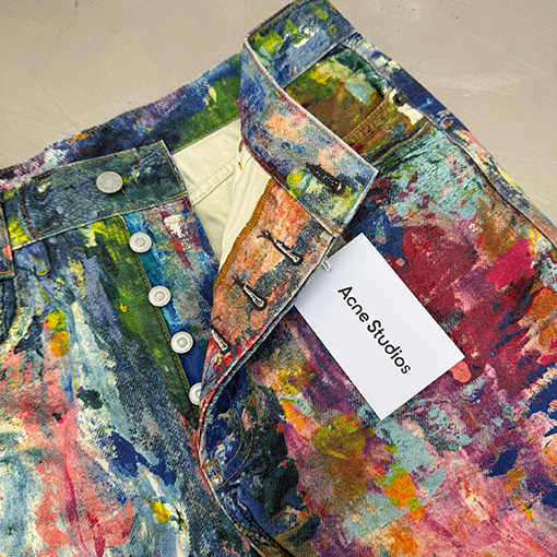 アクネストゥディオズブランドコピー カラフルなペイントプリントジーンズ