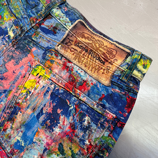 アクネストゥディオズブランドコピー カラフルなペイントプリントジーンズ