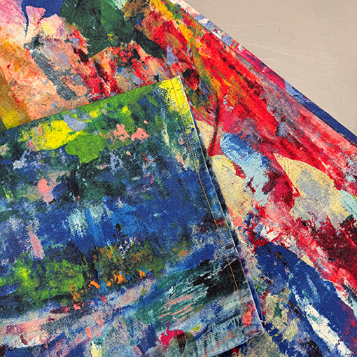 アクネストゥディオズブランドコピー カラフルなペイントプリントジーンズ