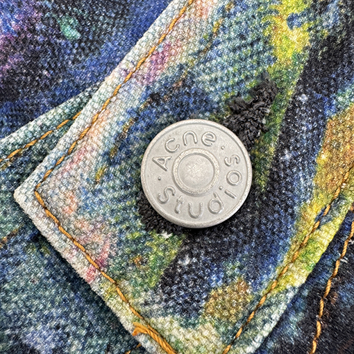 アクネストゥディオズブランドコピー カラフルなペイントプリントジーンズ