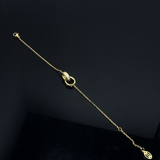 カルティエコピー クラシックなダブルリングダイヤモンドブレスレット