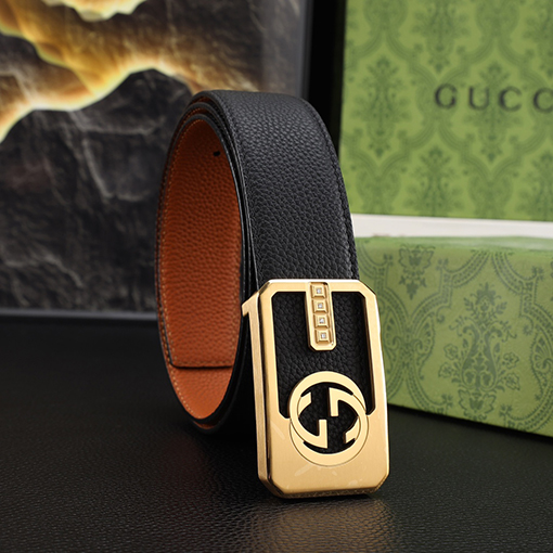 グッチ 新しいクラシックなメンズパンチングベルト