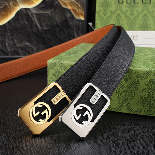 グッチ 新しいクラシックなメンズパンチングベルト