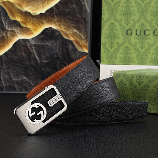 グッチ 新しいクラシックなメンズパンチングベルト