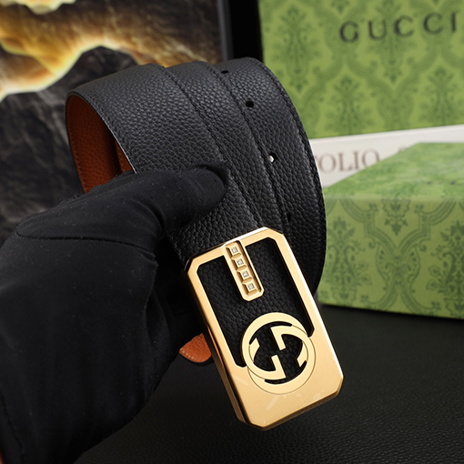 グッチ 新しいクラシックなメンズパンチングベルト