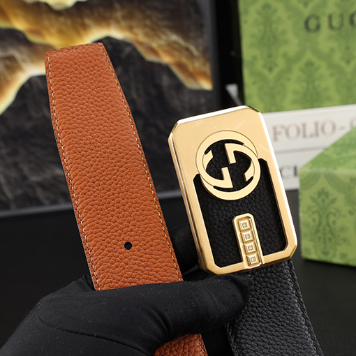 グッチ 新しいクラシックなメンズパンチングベルト