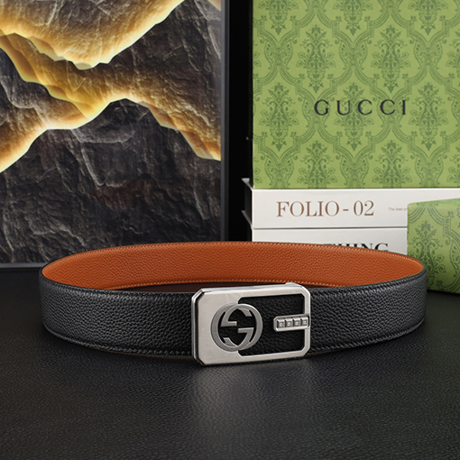 グッチ 新しいクラシックなメンズパンチングベルト