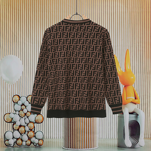 フェンディ 人気のダブルF柄ラウンドネックニットウェア