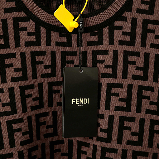 フェンディ 人気のダブルF柄ラウンドネックニットウェア