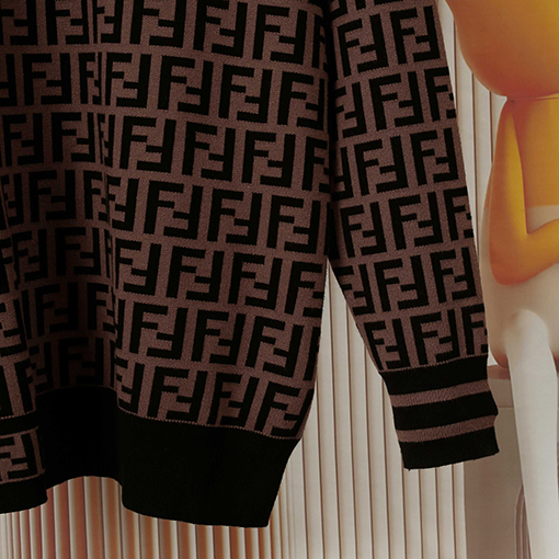 フェンディ 人気のダブルF柄ラウンドネックニットウェア
