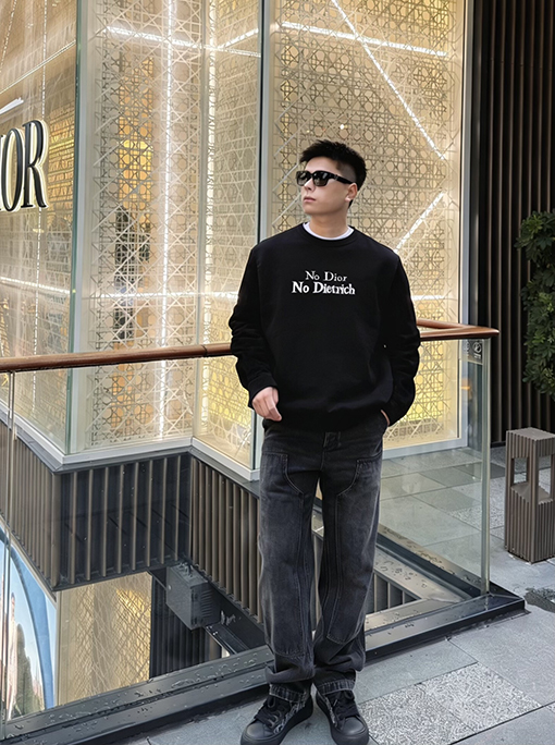 ディオール Dior 刺繍入りレタークルーネック スウェットシャツ