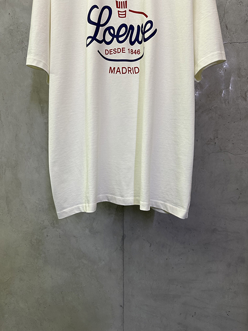 ロエベコピー 春のファッションショーラウンドネック半袖Tシャツ