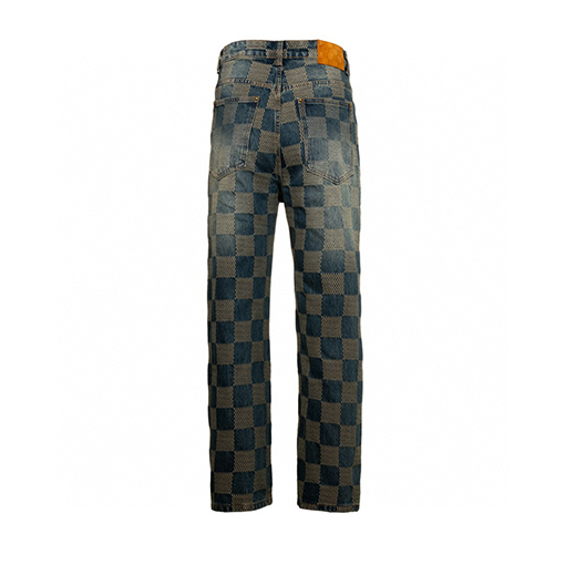 ルイヴィトンブランドコピー チェック柄のヴィンテージデニムパンツ