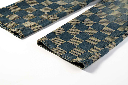 ルイヴィトンブランドコピー チェック柄のヴィンテージデニムパンツ