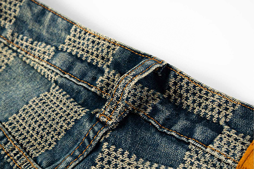 ルイヴィトンブランドコピー チェック柄のヴィンテージデニムパンツ