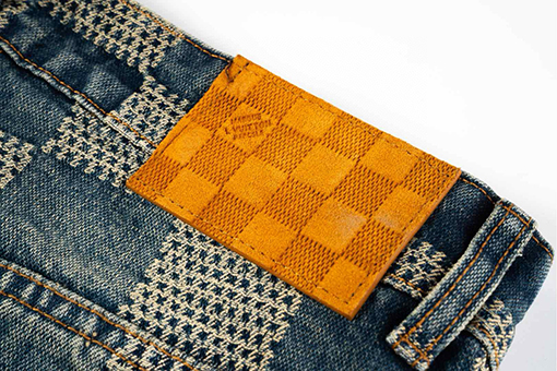 ルイヴィトンブランドコピー チェック柄のヴィンテージデニムパンツ