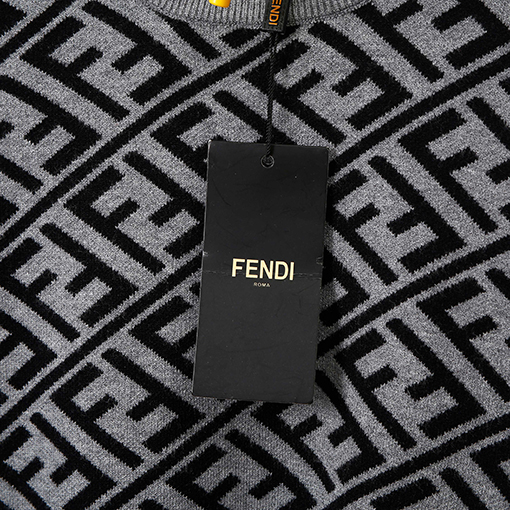 フェンディコピー フルレングスのダブルFラウンドネックニットセーター