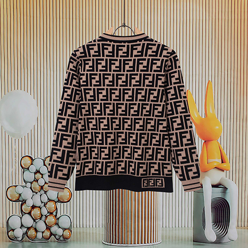 フェンディ 秋冬ジャカード織りラウンドネックニットセーター