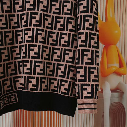 フェンディ 秋冬ジャカード織りラウンドネックニットセーター