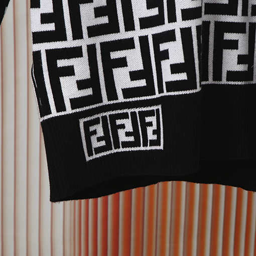 フェンディ 秋冬ジャカード織りラウンドネックニットセーター