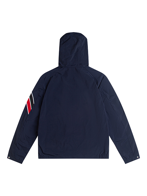 モンクレールスーパーコピー カラーブロック織りのフード付きトレンチコートジャケット