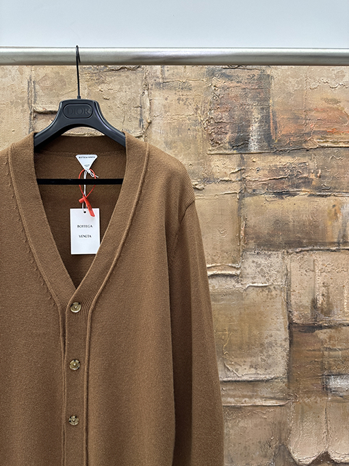 ボッテガヴェネタ パッチワークのカシミヤ混ニットカーディガン