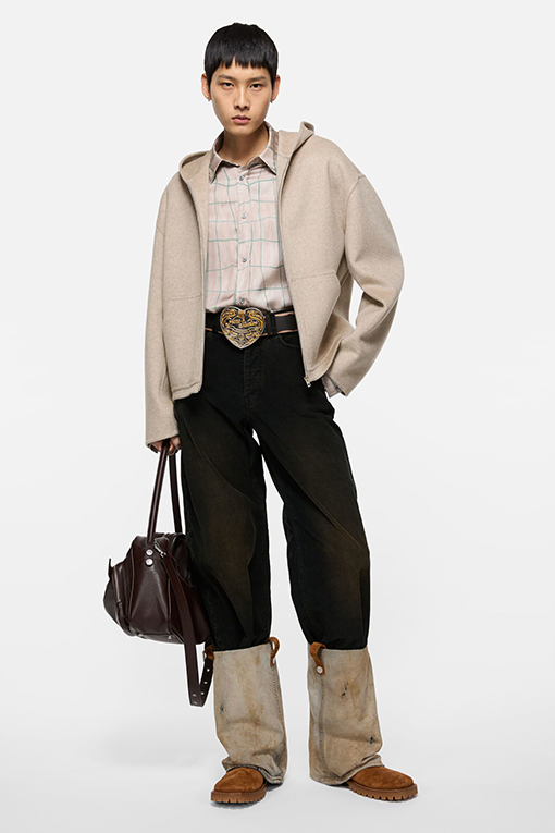 アクネストゥディオズ カシミヤ製ジップアップフード付きジャケット