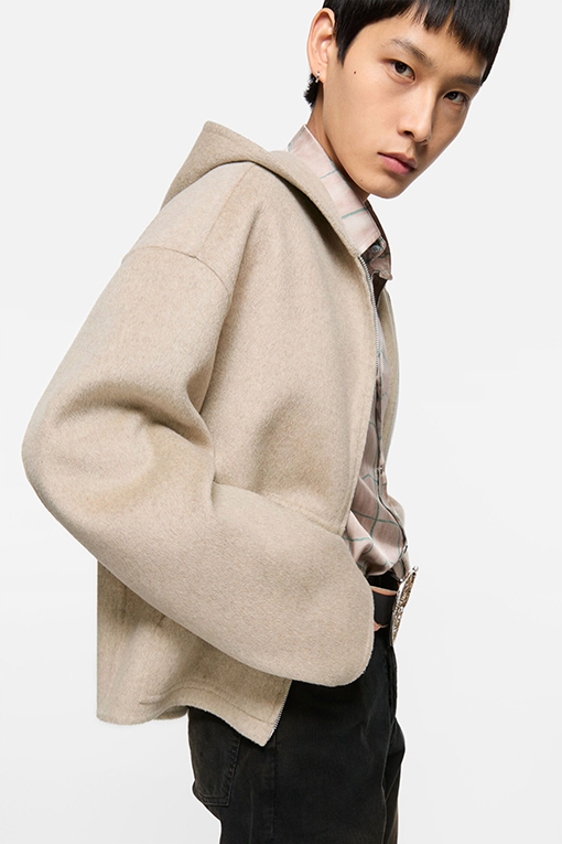 アクネストゥディオズ カシミヤ製ジップアップフード付きジャケット